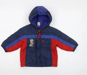 Bob the Builder Boys Puffer Jacket 12-18 Months - Hooded Winter Coat - Picture 1 of 12