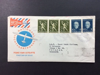 BroadviewStamps Netherlands FDC.  KLM Airlines air mail to Caracas, Venezuela - Image 1 of 2