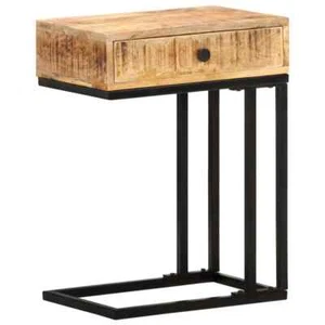 U-Shaped Side Table Wooden Lamp Table End Sofa Table Solid Mango Wood vidaXL - Picture 1 of 10