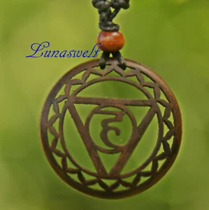 Collar de chakra, cadena de chakra boho de madera - madera de sono Vishudda  - Imagen 1 de 2