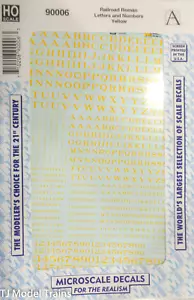 Microscale Decal #90006 Railroad Roman Letters and Numbers Yellow - Picture 1 of 1
