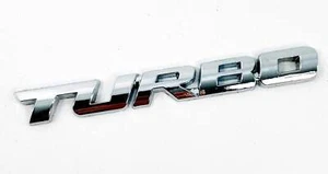 Chrome Trendy TURBO Symbol Automobile Decal Vehicle Metallic 3D Logo Stick On Ba - Bild 1 von 3