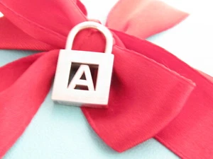 Tiffany & Co Silver Alphabet Letter A Padlock Charm Pendant - Picture 1 of 4