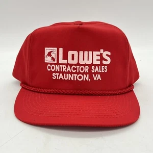 Lowe's Home Improvement Commercial Sales Red Snapback Hat Cap Vtg Staunton Va - Picture 1 of 12