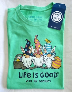Life Is Good SS Shirt Crusher Tee EASTER GNOMES Egg Basket Chest44 Mens M - Picture 1 of 7