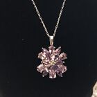 Genuine Amethyst  Necklace Sterling Silver 18” Chain