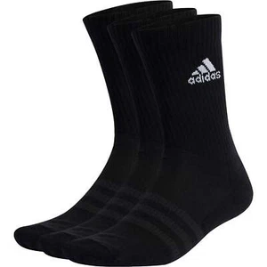 adidas Cushioned 3 Pack Crew Training Socks Black Arch Support Gym Workout - Picture 1 of 1