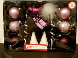 Christmas Ornaments set of 12 Purple, Pink, White and Silver  New in Box - Picture 1 of 8