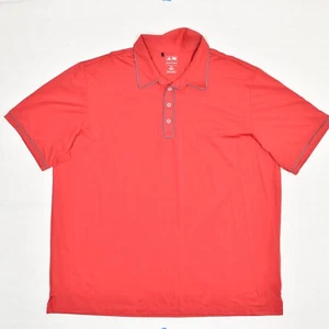 Adidas Men Polo Shirt Short Sleeve Solid Polyester Red Size 2XL Golf Pure Motion - Picture 1 of 8