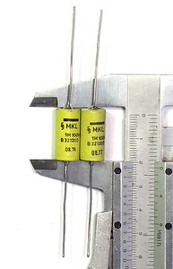 2 pcs 1uF 100V Siemens MKL B32120D Hi end axial tone capacitor KLANGFILM 1µF - Picture 1 of 1