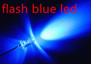 100x a0707 flash 5mm blue LEDs, automatisch blinkende blaue leds. - Bild 1 von 1