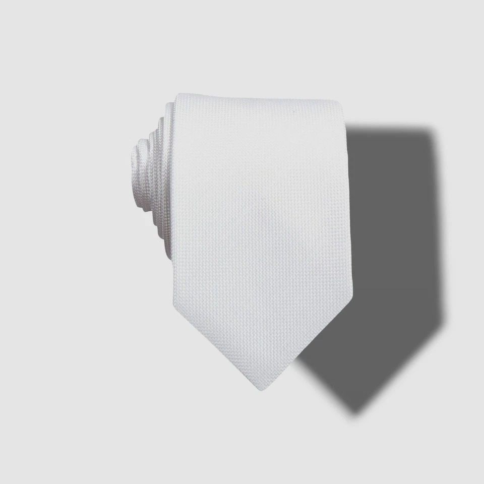 $115 Corbata de Vestido Clásico Perry Ellis Para Hombres Blanco Sólido Ajustado 58X3.25 Foto 1 de 4