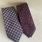 Ted Baker London Vakko Italy Lot 2 Ties Purples Pinks Floral Never used