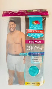 Fruit of The Loom Premium Big Man Boxer Briefs Breathable Quick Dry 3 Pack 4XB - Picture 1 of 6