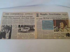 Elvis Memphis Press Scimitar August 17, '77 Special Ed. & The Commercial Appeal - Bild 1 von 4
