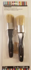 Set 2 Pk Spazzoli Vernice Gesso Rifinitura Arte Minds Cera/Stencil Nuovi in Pkg - Foto 1 di 4