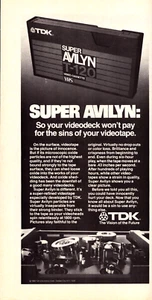 TDK Super Avilyn T-120 Videotape VHS Cassette Quality Vintage Print Ad 1980 - Picture 1 of 4