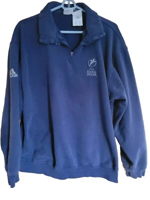 Vintage Adidas Large Sweatshirt  Unisex Olympics EURO 2000 Navy Blue **FLAWED** - Image 1 of 4