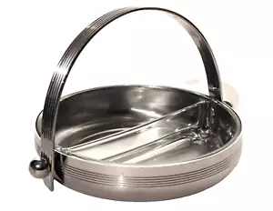 Vintage Art Deco Chase Chrome Handled Glass Dish - Picture 1 of 4
