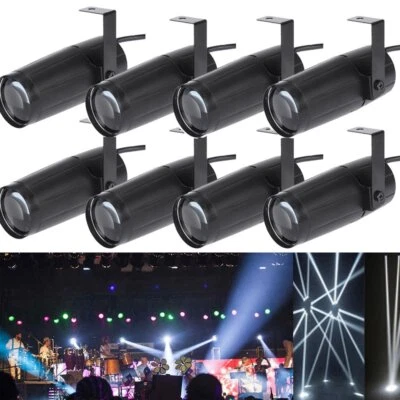 8X Disco Ball Pin Spot Light White LED Stage Lighting Beam Spotlight Club Party - Image 1 of 4