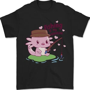 Angeln Axolotl Anti-Valentinstag Fischer Herren T-Shirt 100 % Baumwolle - Bild 1 von 14