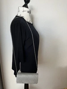 Donna Clutch Handtasche Silber Glitzer - Bild 1 von 5