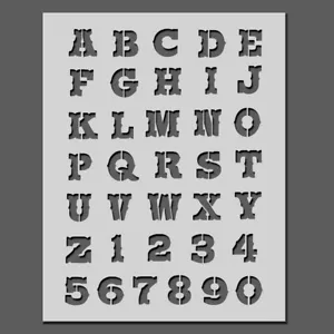 Vaquero Oeste Plantilla Alfabeto - Letras & 0-9 Números - Pintura Plantilla - Imagen 1 de 3