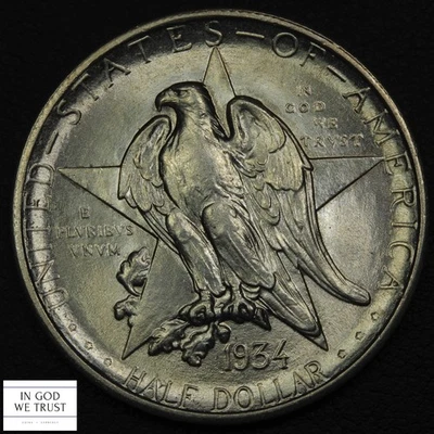 1934 Texas Commemorative Silver Half Dollar 50C - Image 1 of 3