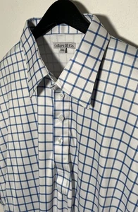 Collars and Co. Dress Collar Polo Shirt Sz 3XL Blue Gingham Check Office Wicking - Picture 1 of 6