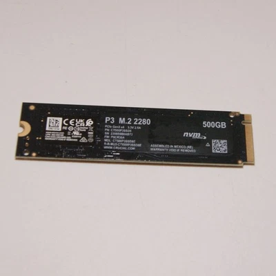 Crucial P3 500GB M.2 PCIe Gen3 NVMe Internal SSD - CT500P3SSD8 - Image 1 of 2