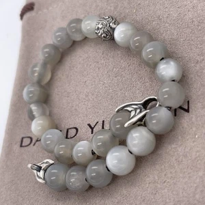 David Yurman Men's Spiritual Bead Bracelet 8mm Moonstone With S Silver 8.5” - Picture 1 of 12