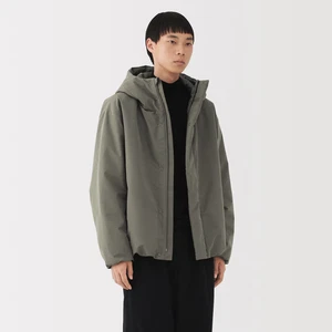 MUJI Giacca Uomo Antivento Impermeabile Imbottita con Cappuccio Marrone Moka Scuro FedEx - Foto 1 di 11