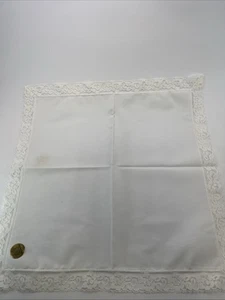 "Juego de 12 servilletas de encaje blancas vintage Quaker prensa permanente liberación del suelo 17x17""" - Imagen 1 de 5