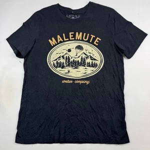 Wetsu Co. Mens Large Black Malemute 100% Cotton Graphic T-Shirt - Picture 1 of 8