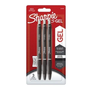 Sharpie S Gel | Gel Pens | Medium Point (0.7mm) | Black Ink | 3 Count - Picture 1 of 10