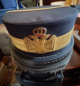 Vintage 33rd Degree Freemason Double Eagle Masonic Ornate Cap Hat & Gloves - Picture 1 of 9