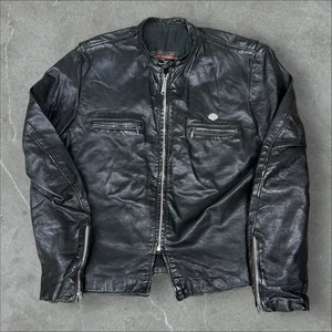 Chaqueta de cuero Brooks vintage para hombre mediana negra años 80 90 Harley-Davidson Moto - Imagen 1 de 10