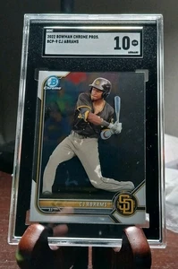 2022 Bowman Chrome Prospects CJ Abrams SGC 10 GemMt BCP-9 Nationals - Picture 1 of 4