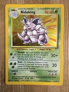 Nidoking - 11/102 - Pokemon Base Set Unlimited Holo Rare Card WOTC MP - Picture 1 of 2