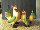 Vintage Decorative Hen and Rooster Planters Circa 1950  NICE ID:65382
