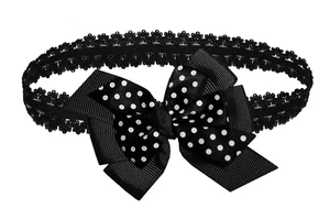 WD2U Baby Girls Infant 3" Polka Dotted Grosgrain Hair Bow Stretch Headband - Picture 1 of 59