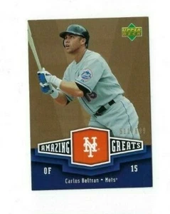 2006 UPPER DECK AMAZING GREATS GOLD CARLOS BELTRAN AG-CB INSERT NRMT UD GREAT - Foto 1 di 2