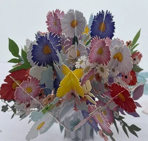 Cardinal Butterfly Garden 3D Pop Up Card Flowers - Picture 1 of 5