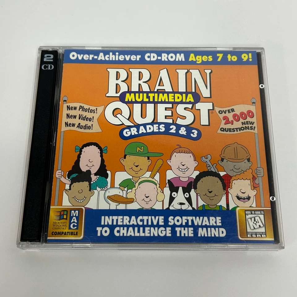 Brain Quest Grades 2nd 3rd Learning CD-ROM Trivia Game PC Mac 1997 Educational - Image 1 of 4