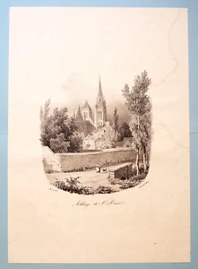 Lithographie von C. Motte Abtei St. DENIS nach Deroy 1828 - Bild 1 von 1