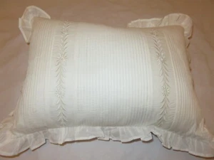 Ralph Lauren Bessemer Sonoma Valley Embroidered deco pillow Cream $215 RARE - Picture 1 of 7
