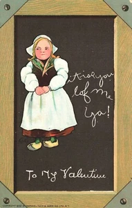 Postal San Valentín Tuck Pizarra Serie Niña Holandesa - Imagen 1 de 2
