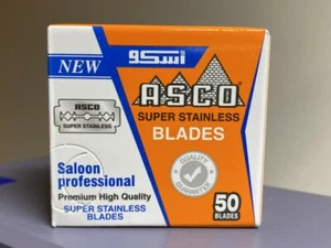 50 Asco Super Stainless double edge Safety razor Shaving blades By Lord - Picture 1 of 3