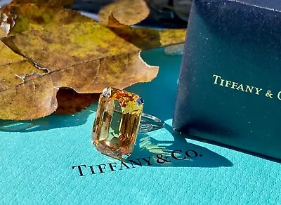 Tiffany & Co. Imperial Topaz & Diamond Ring, Platinum, Very RARE! - Image 1 of 4