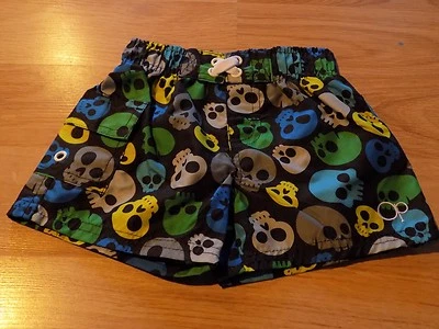 Size 12 Months OP Ocean Pacific Swim Trunks Board Shorts Skulls Black Multi New - Image 1 of 3